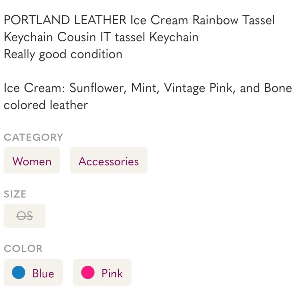 Portland Leather Goods Multicolor Tassel Keychain Icecream.cousin It Tassel - Picture 2 of 2